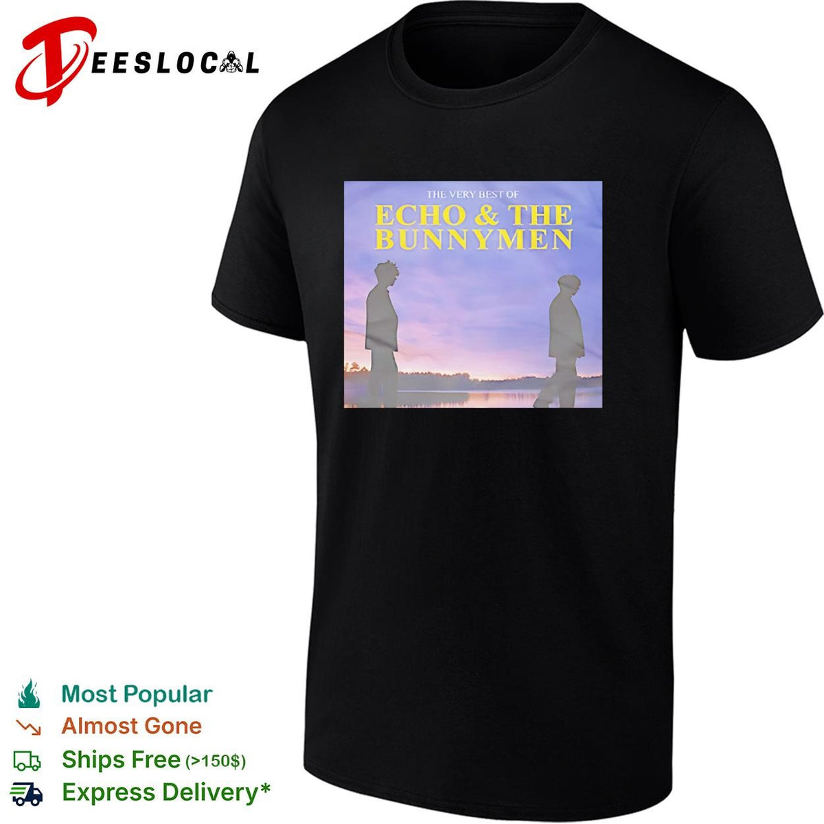 The very best of Echo and the Bunnymen album cover lakeside silhouette poster shirt