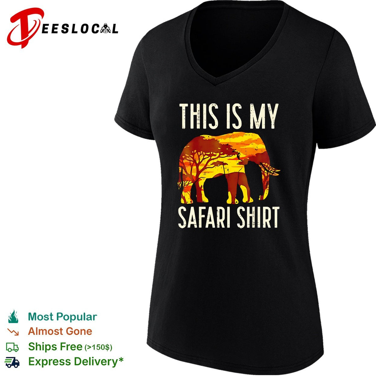 This is my safari shirt elephant Africa sunset silhouette art shirt