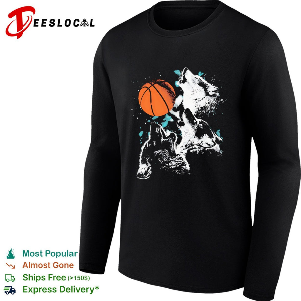 Three Wolves Howling at a Basketball NBA Minnesota Timberwolves shirt