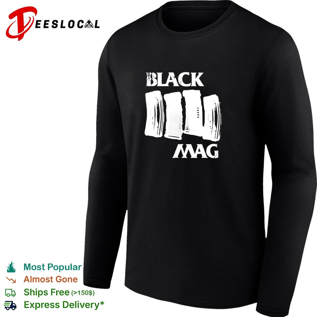 Three rifle magazines bold text gun rights statement shirt