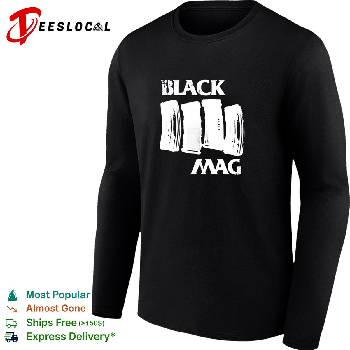 Three rifle magazines bold text gun rights statement shirt