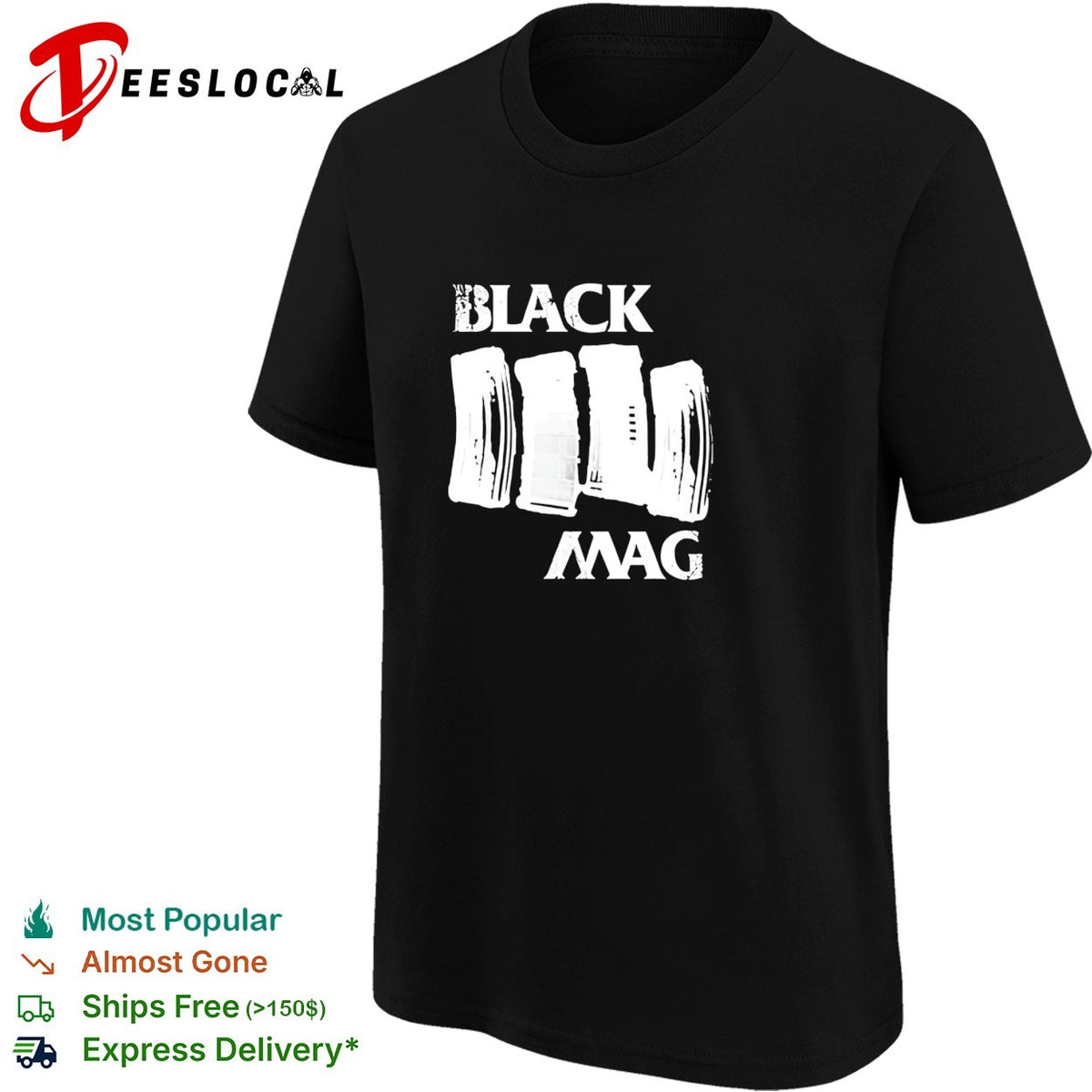 Three rifle magazines bold text gun rights statement shirt