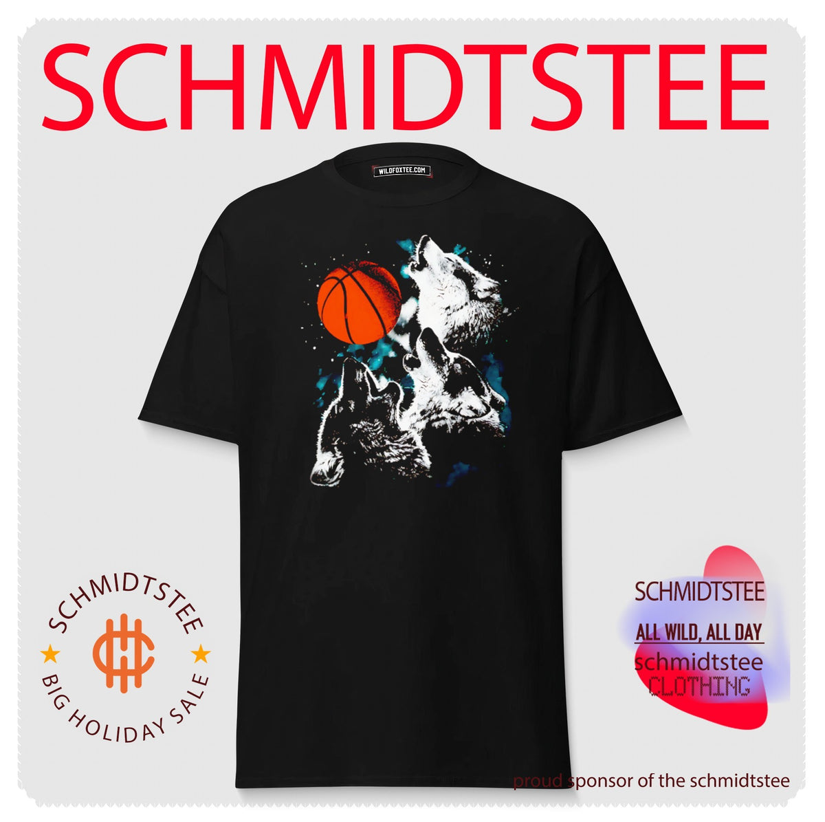 Three wolves howling at a basketball sports art shirt