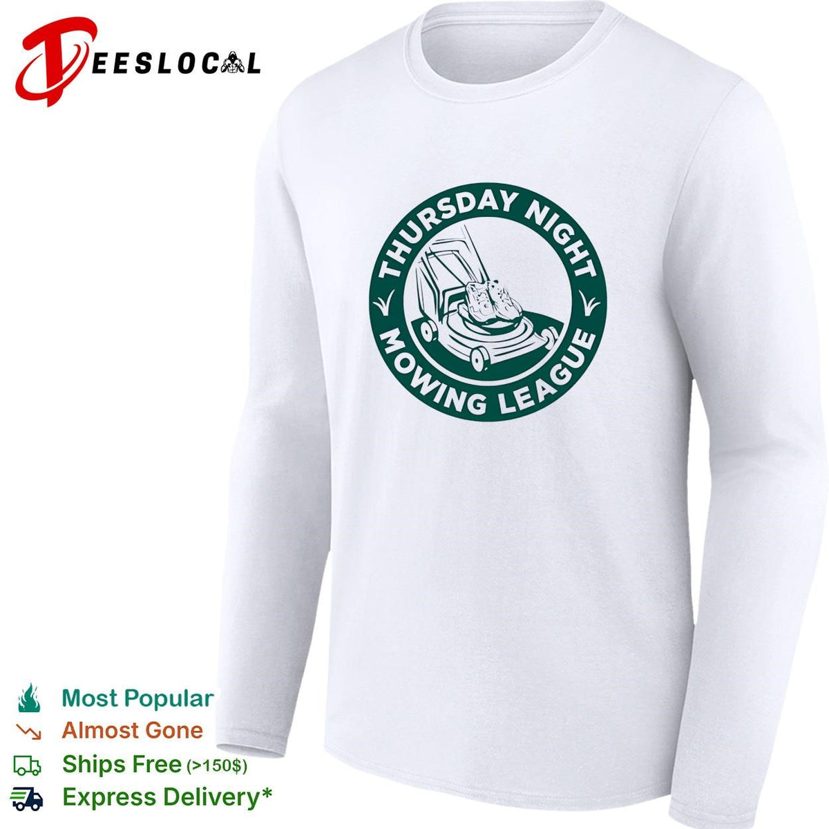 Thursday night mowing league lawnmower badge shirt