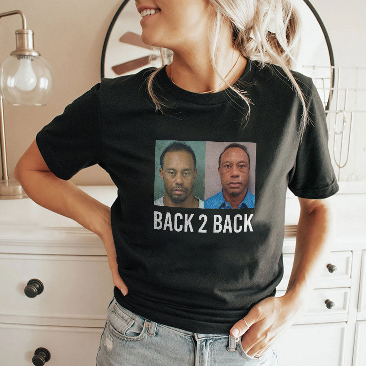 Tiger Woods Back 2 Back Mugshot Shirt