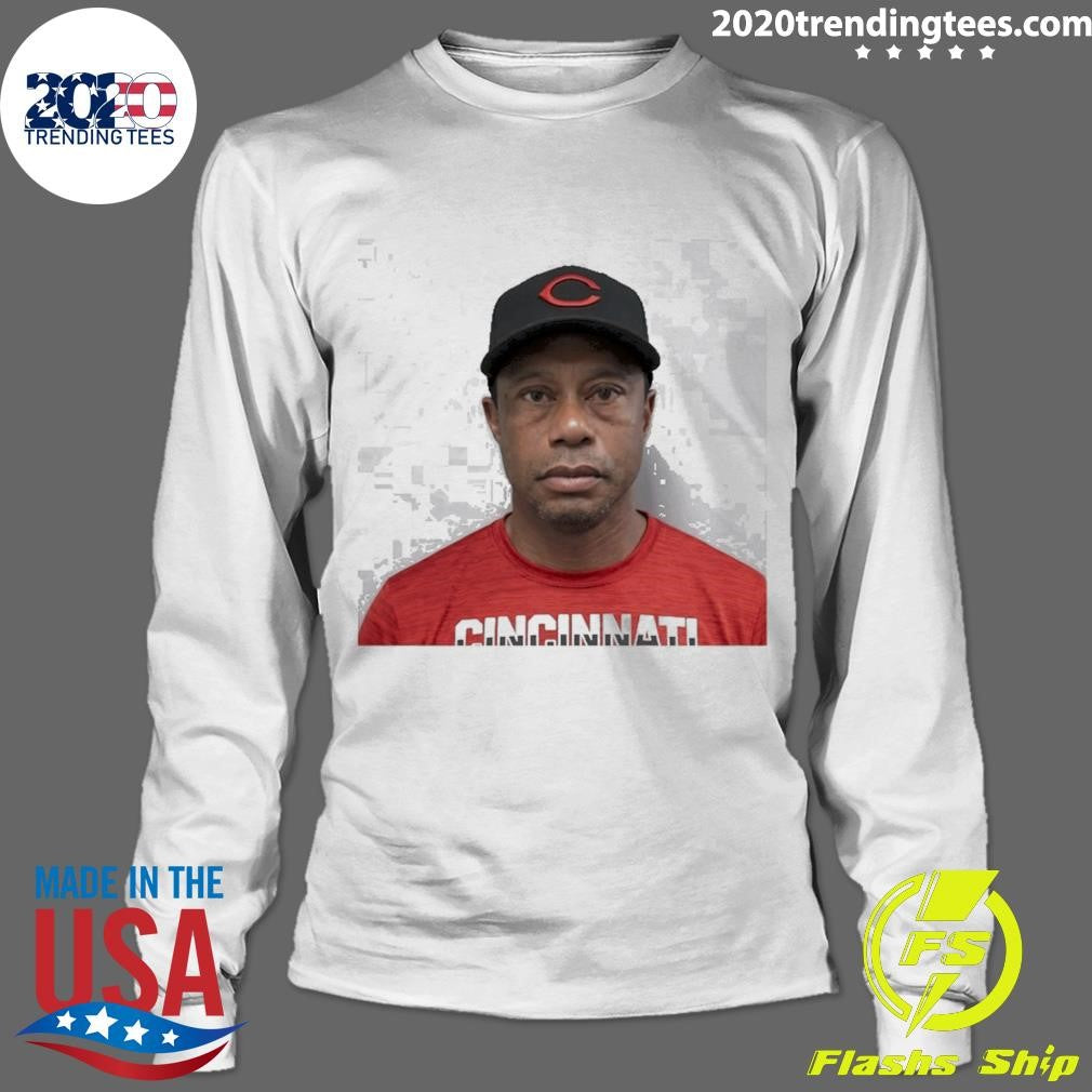 Tiger Woods Cincinnati Reds Mugshot Parody Shirt