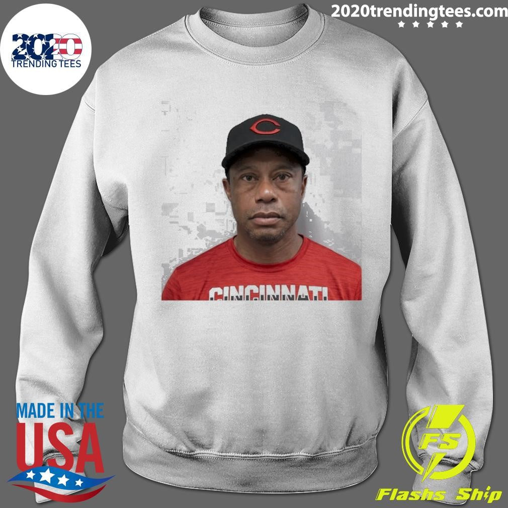 Tiger Woods Cincinnati Reds Mugshot Parody Shirt