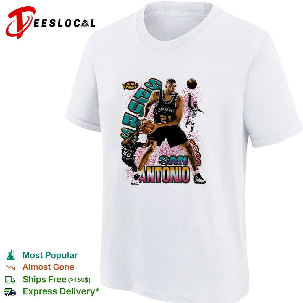 Tim Duncan San Antonio Spurs 1999 Finals Retro Basketball Legends shirt