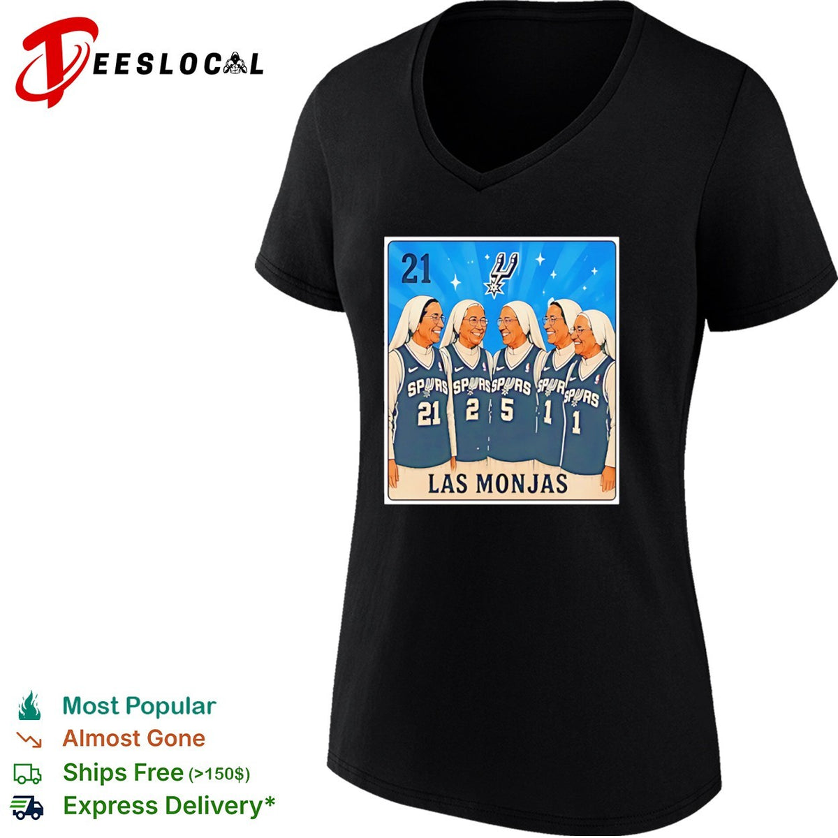 Tim Duncan San Antonio Spurs NBA Loteria Las Monjas legends shirt