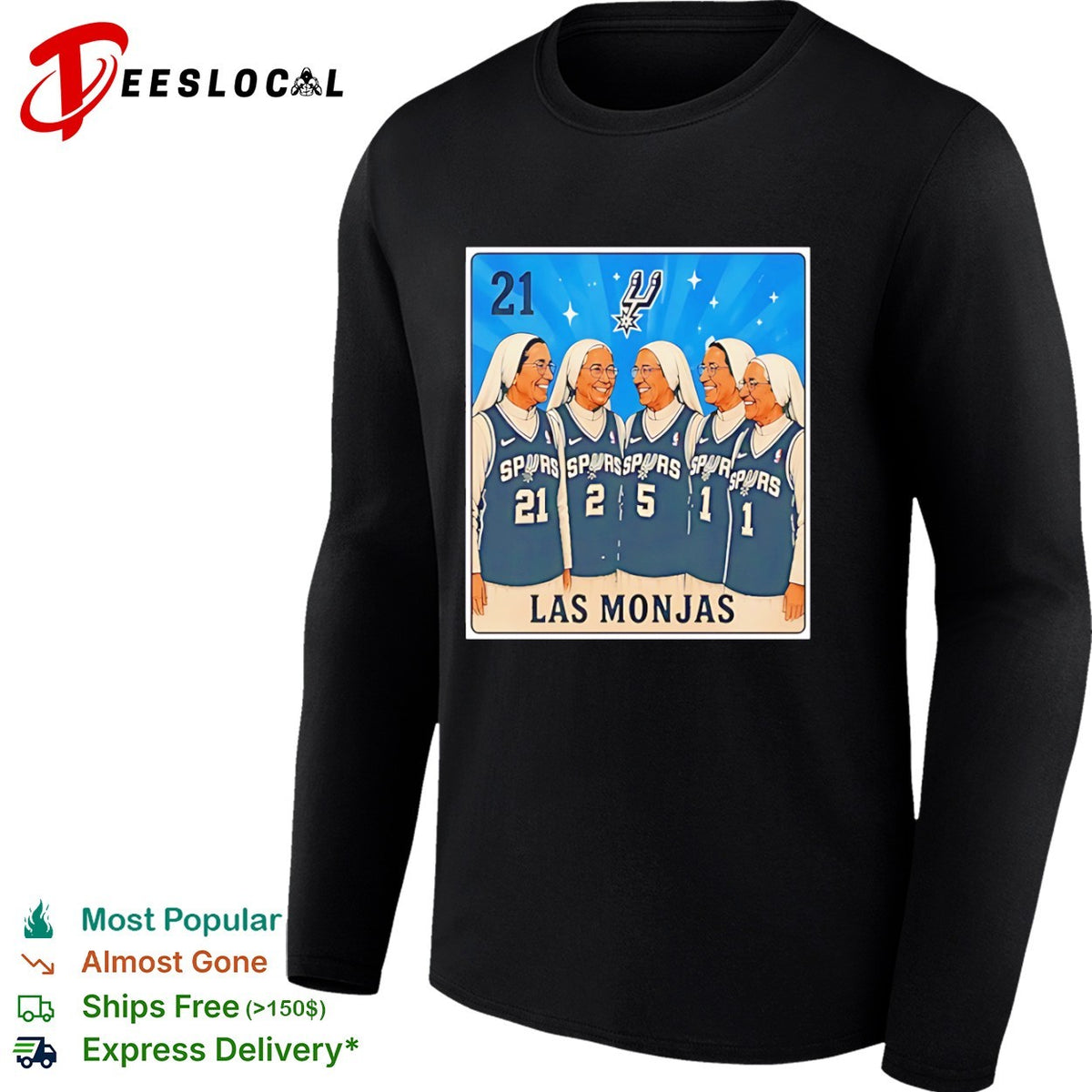 Tim Duncan San Antonio Spurs NBA Loteria Las Monjas legends shirt