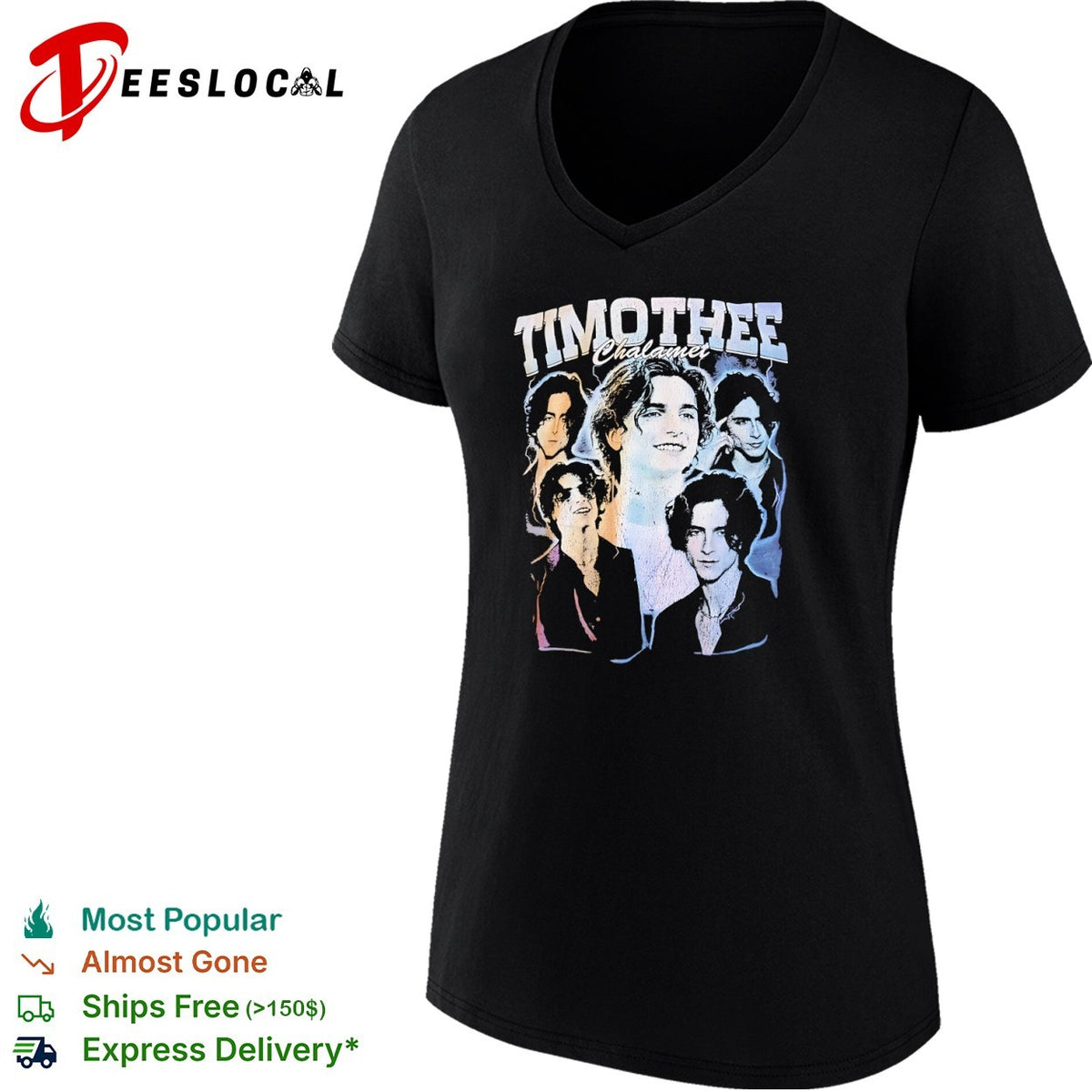 Timothee Chalamet Multiple Portraits Collage Lightning shirt