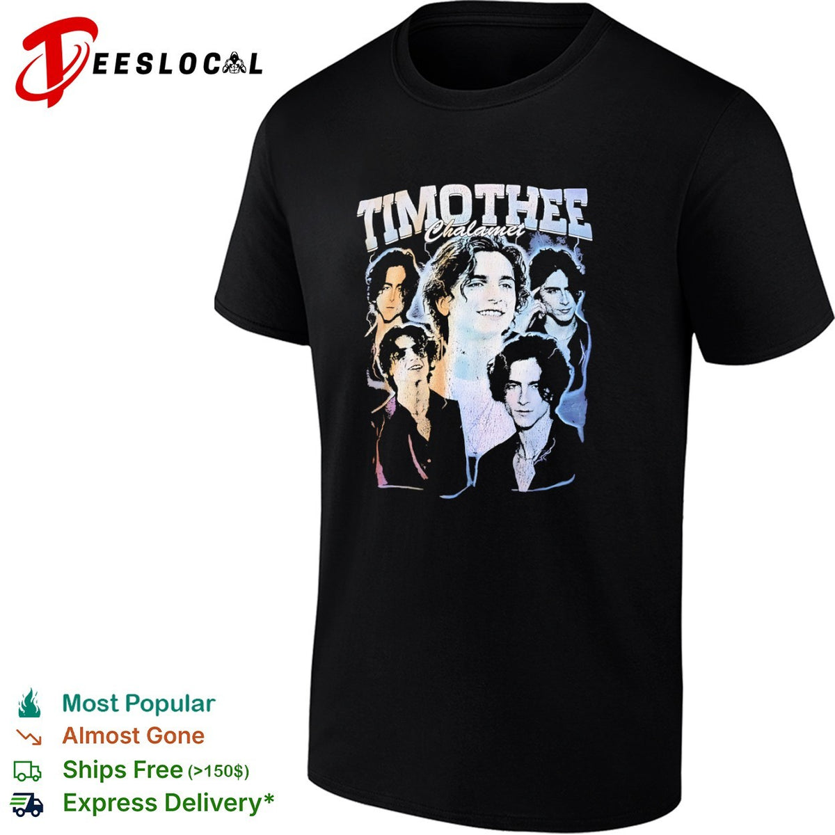 Timothee Chalamet Multiple Portraits Collage Lightning shirt