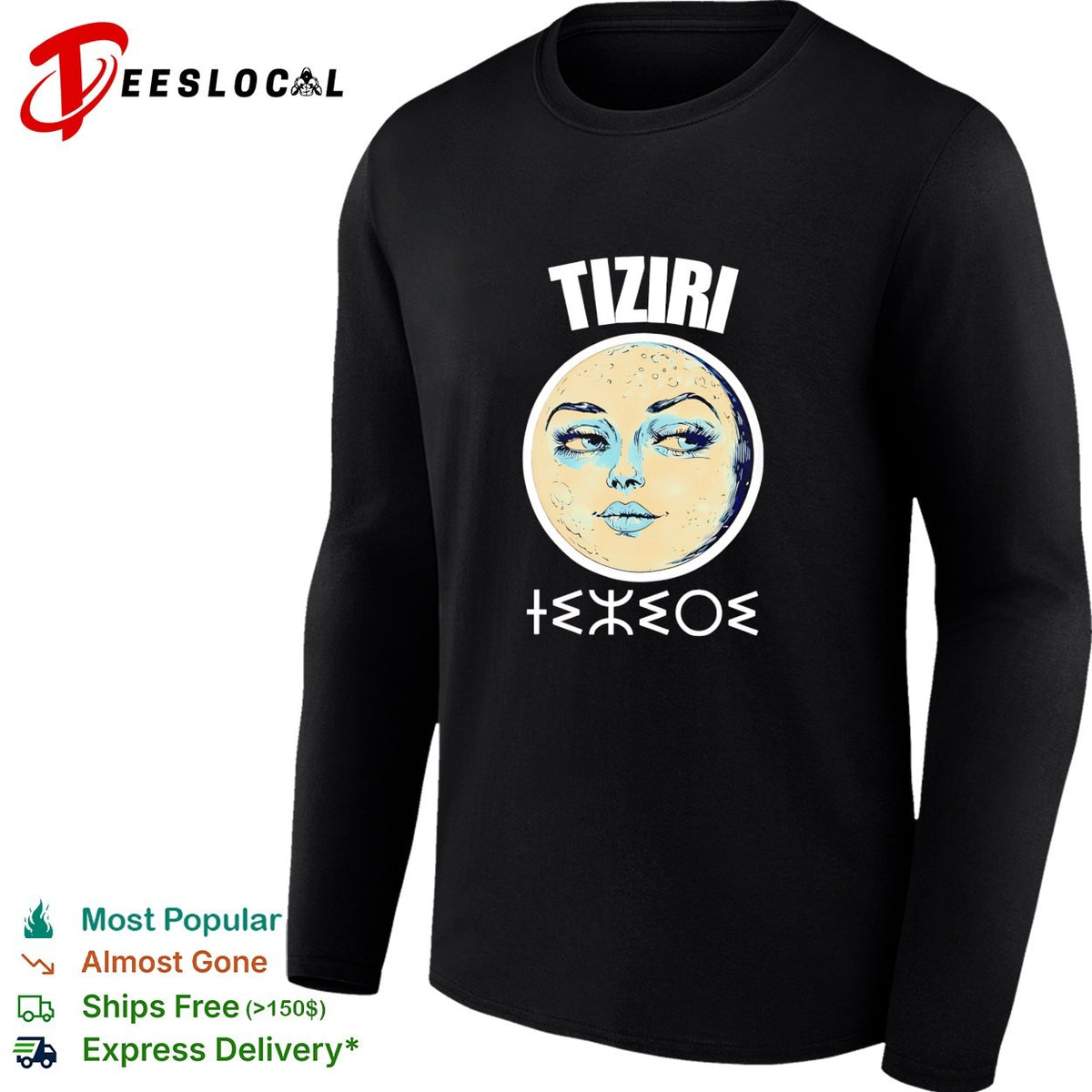 Tiziri moon face Amazigh Berber cultural art shirt