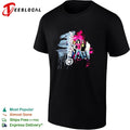 Tokio Hotel band group portrait pink paint splatter background graphic shirt