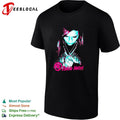 Tokio Hotel band member portrait wearing necklace dark moody graphic shirt