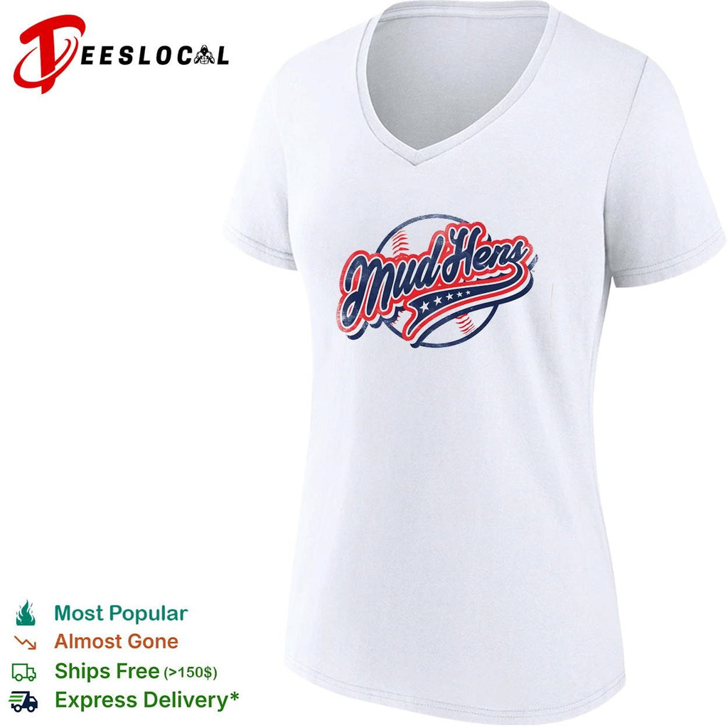 Toledo Mud Hens baseball script logo Americana stars and stripes lettering shirt
