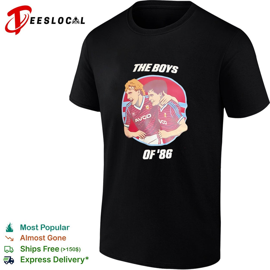 Tony Cottee and Frank McAvennie West Ham United The Boys of 86 Football Club shirt
