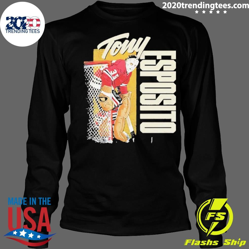 Tony Esposito Chicago Blackhawks Highlight Mask Shirt