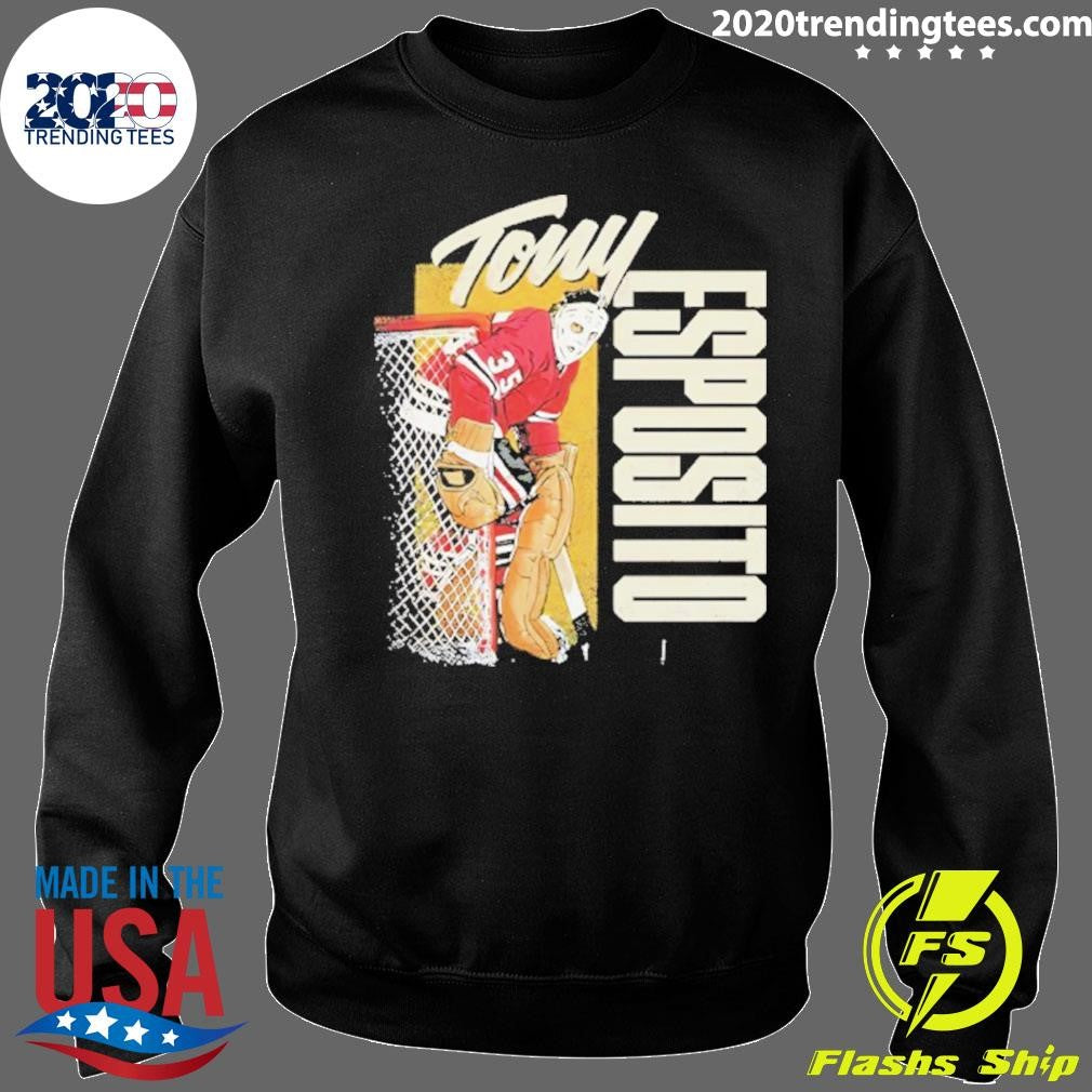 Tony Esposito Chicago Blackhawks Highlight Mask Shirt