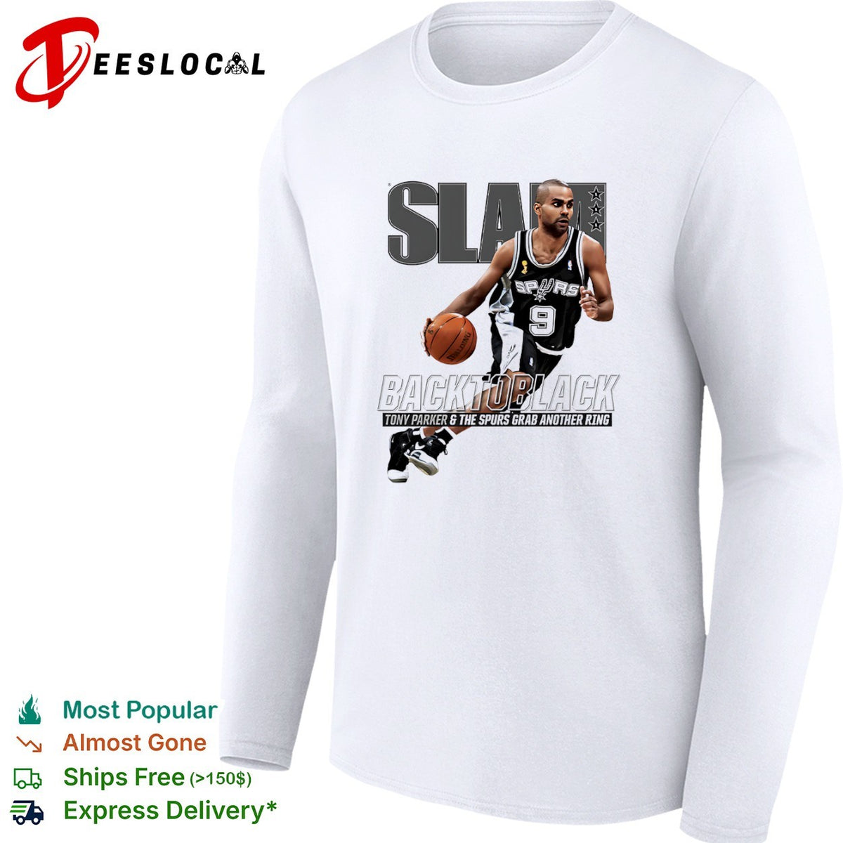 Tony Parker San Antonio Spurs back to black grab another ring slam shirt