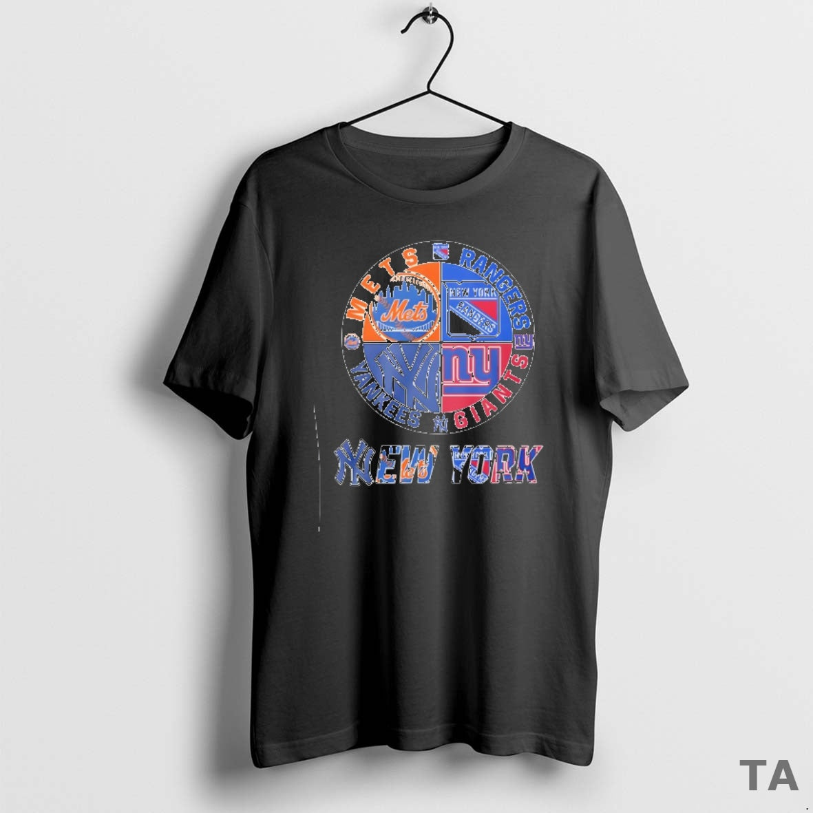 Top New York Mets New York Rangers New York Yankees New York Giants Mashup Logo
