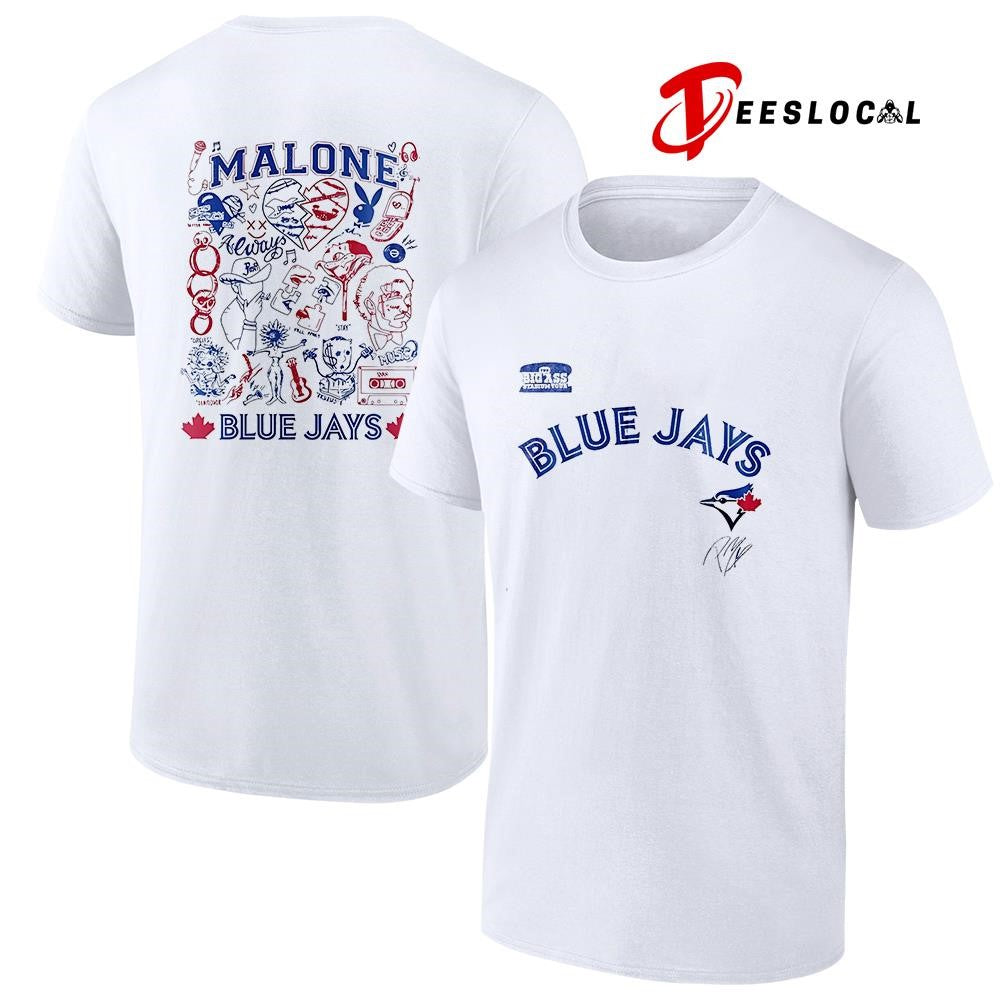 Toronto Blue Jays x Post Malone The Big Ass Stadium tour graphic signature shirt