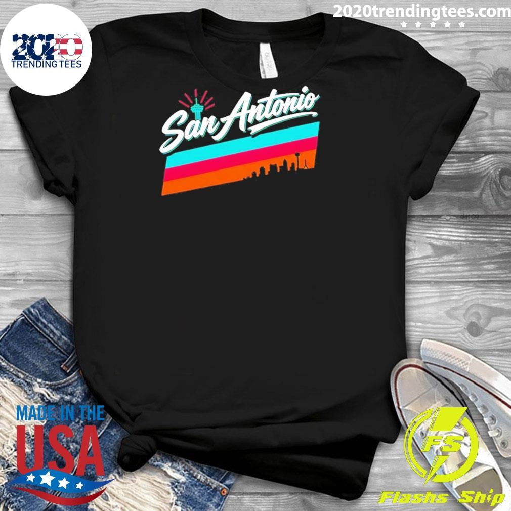 Tower Of The Americas Skyline San Antonio Spurs Basketball Nba Shirt