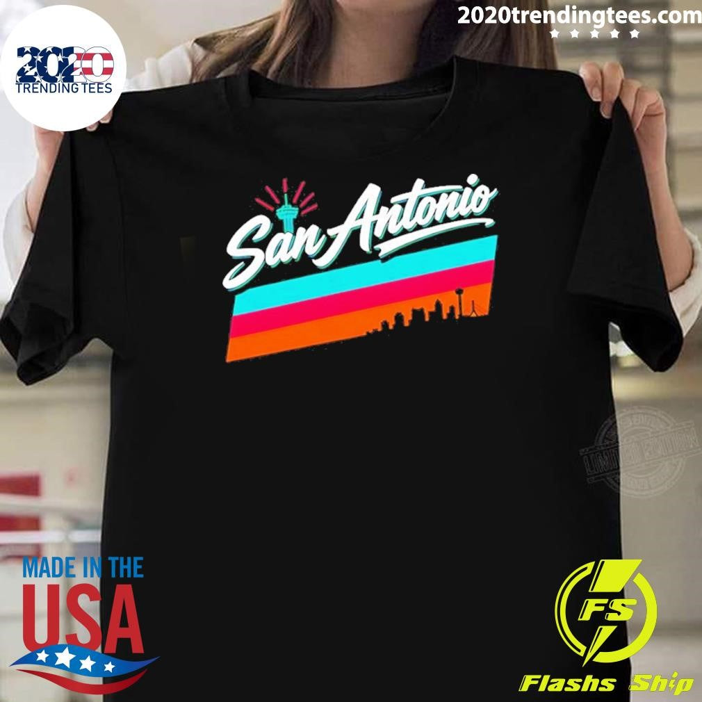 Tower Of The Americas Skyline San Antonio Spurs Basketball Nba Shirt