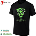 Toxic green radioactive symbol with skeletal hand dripping ooze illustration shirt