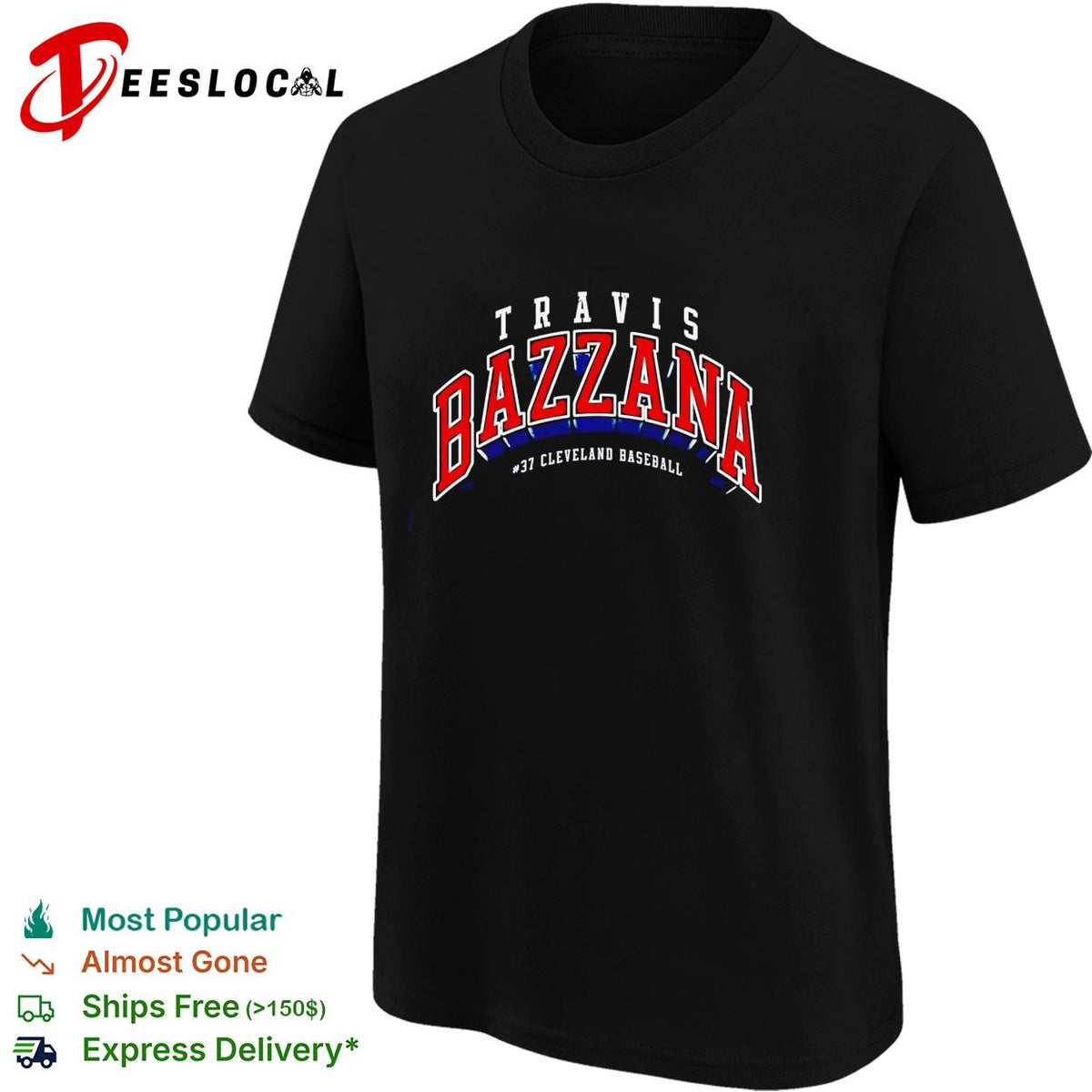 Travis Bazzana 37 Cleveland Guardians MLB arch logo shirt
