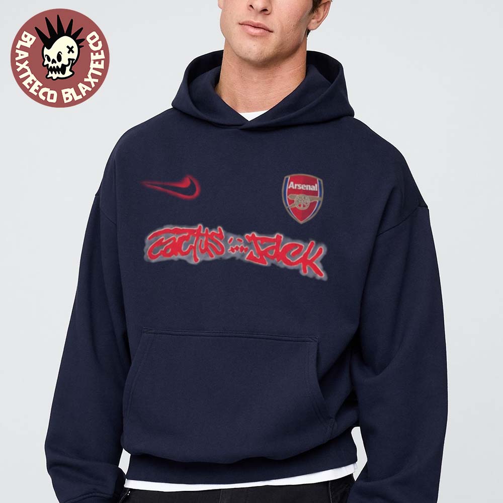 Travis Scott X Arsenal Cactus Jack Spray Logo T-Shirt Hoodie