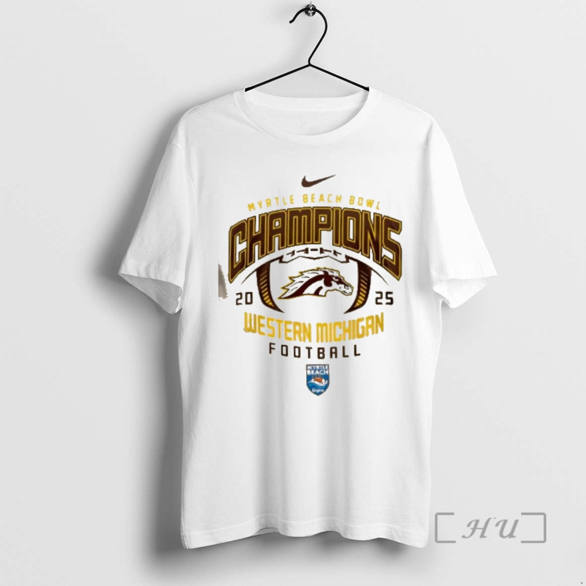 Trending 2025 Ncaa Myrtle Beach Bowl Champions Western Michigan Broncos 2 Sided Premium T Shirts