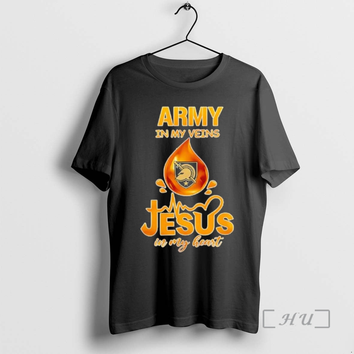 Trending Army Black Knights In My Veins Jesus In My Heart Premium T Shirts Sweater