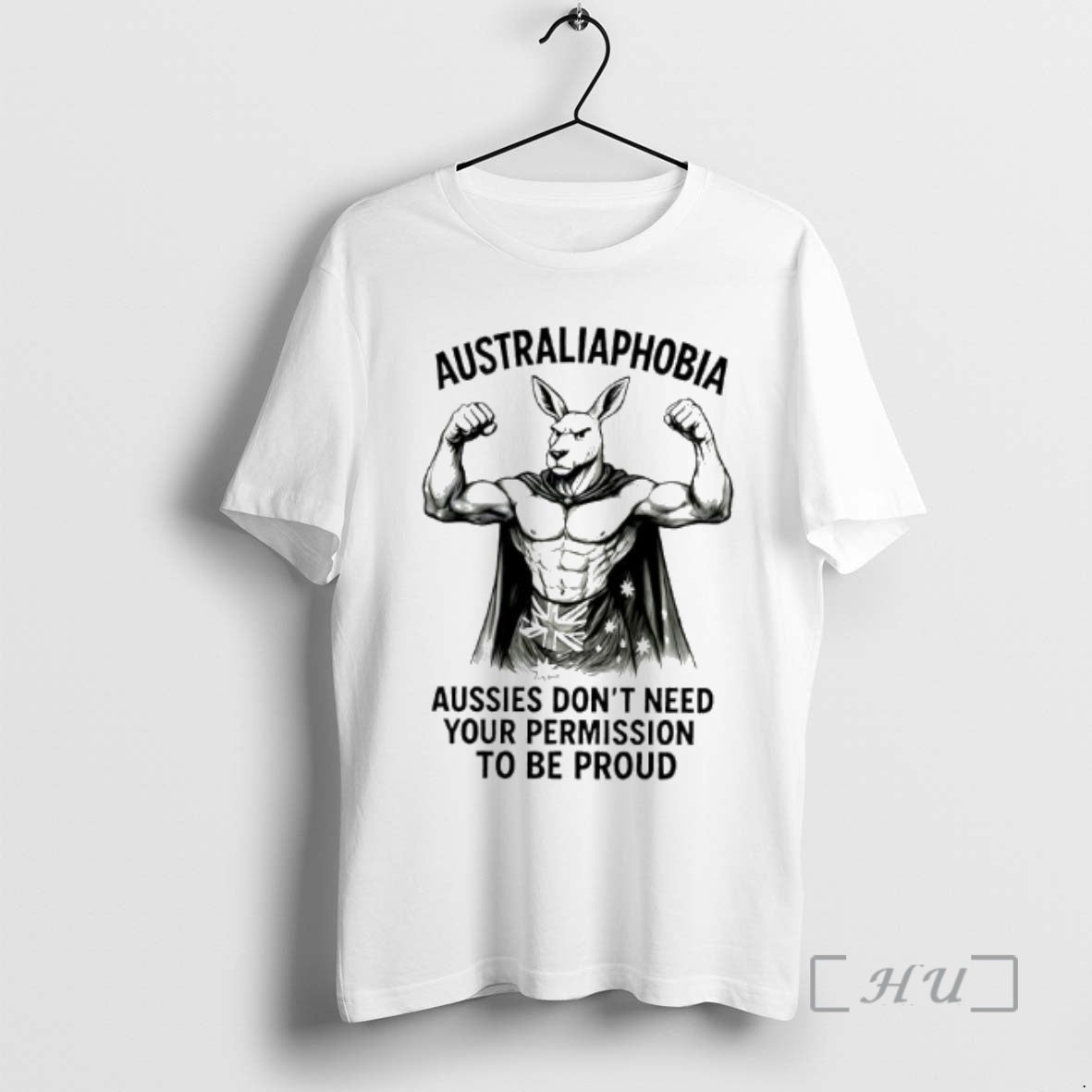 Trending Australiaphobia Aussies Dont Need Your Permission To Be Proud Kangaroo Australian Flag Graphic Premium