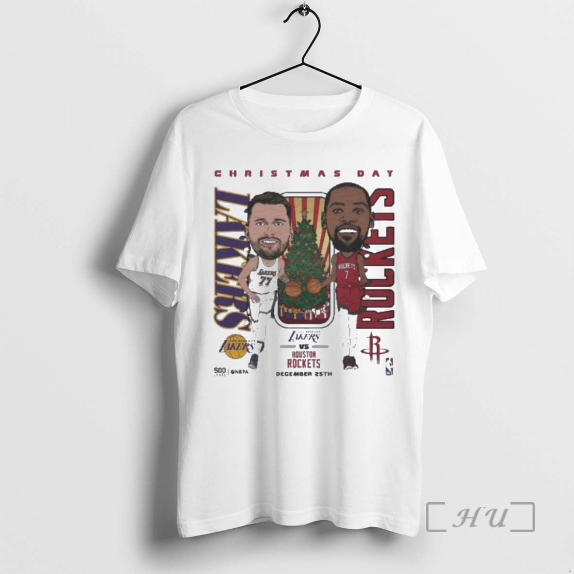 Trending Luka Doncic Vs Kevin Durant 2025 Nba Christmas Day Match Up Premium T Shirts