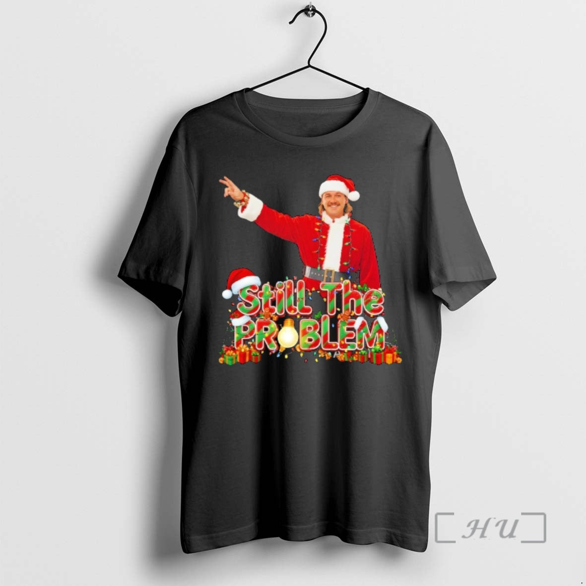 Trending Morgan Wallen Wearing Santa Suit Still The Problem Merry Christmas Premium T Shirts Sweater