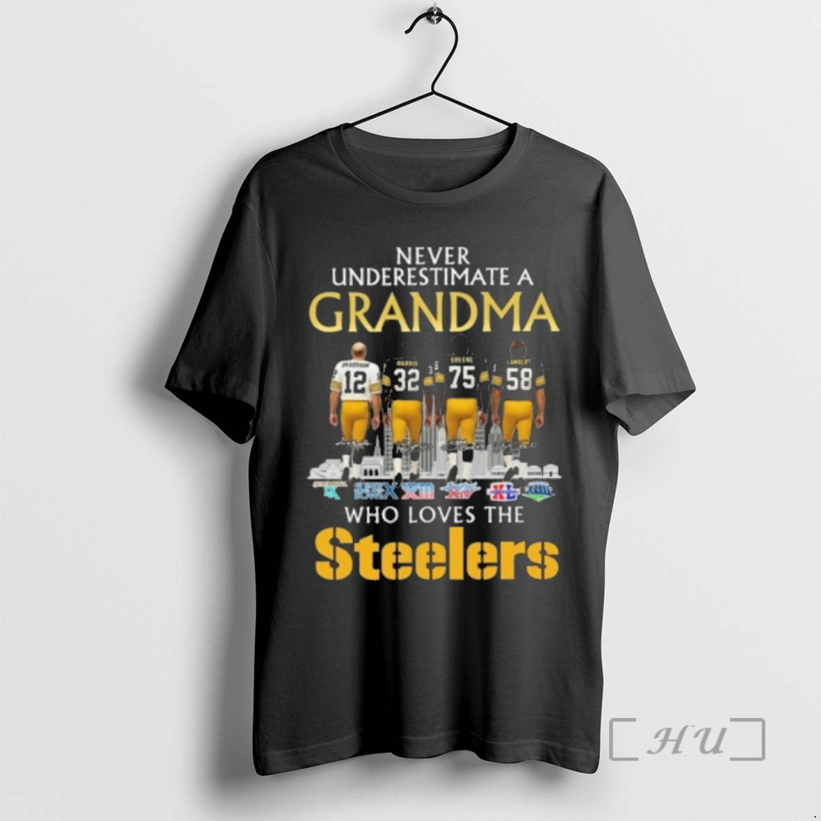 Trending Never Underestimate A Grandma Player Signature Who Loves The Steelers Premium T Shirts Sweater