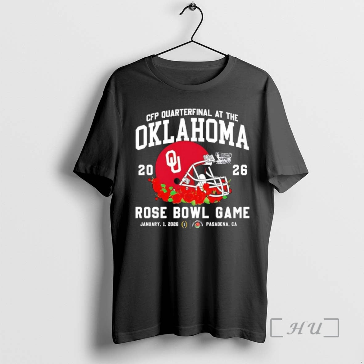 Trending Oklahoma Sooners Cfp Quarterfinal At The 2026 Rose Bowl Game Helmet Premium T Shirts