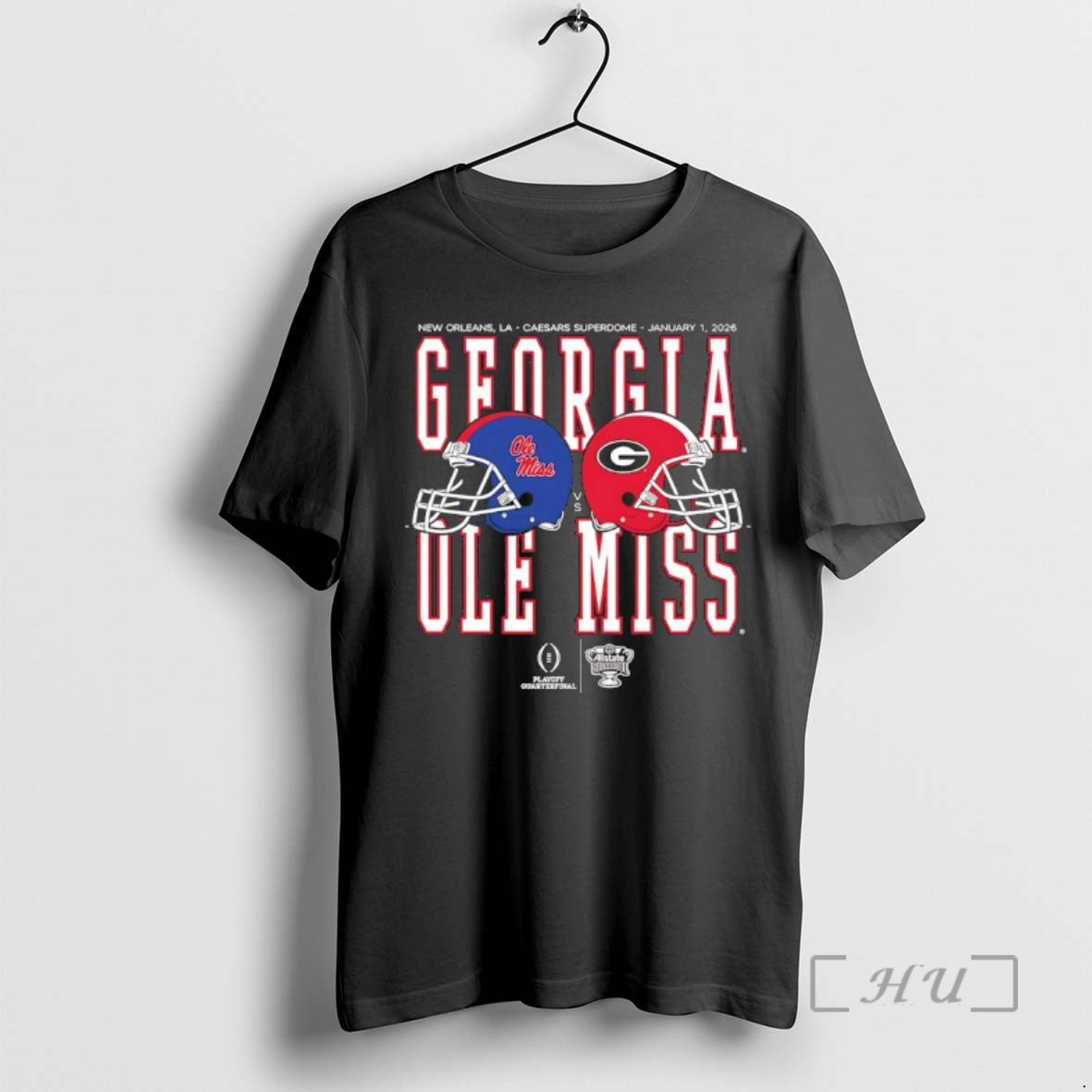 Trending Ole Miss Vs Georgia 2026 Allstate Sugar Bowl Helmet Matchup Premium T Shirts Sweater