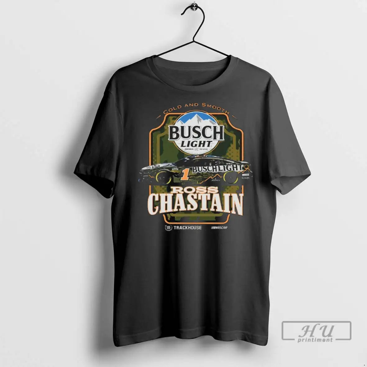 Trending Ross Chastain 1 2025 Busch Light Camo Cold And Smooth Trackhouse Nascar T-Shirts, Hoodie, Sweatshirt