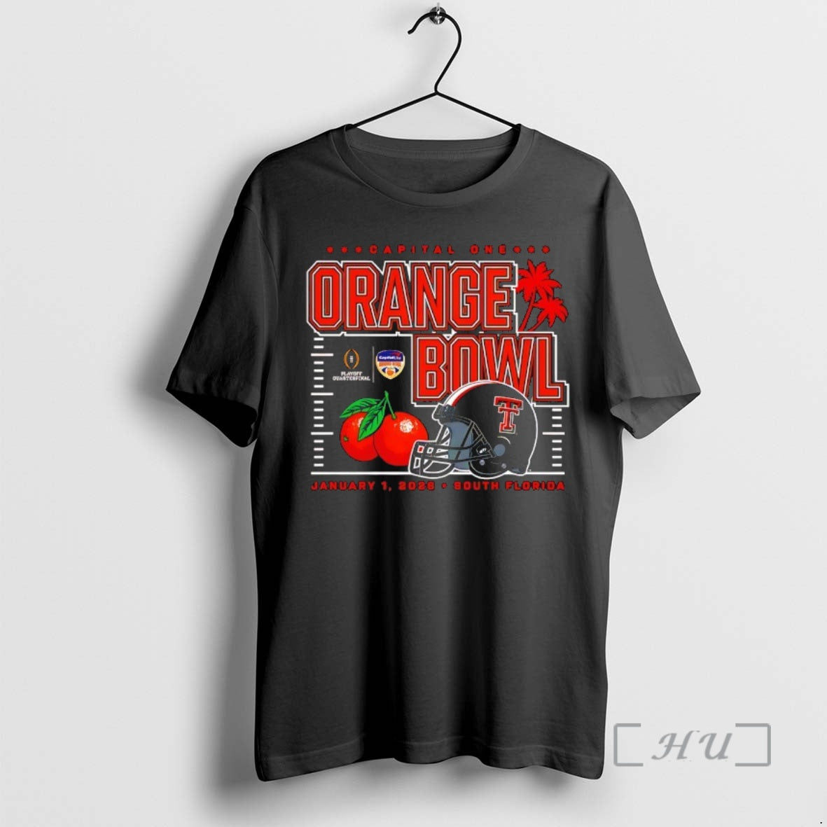 Trending Texas Tech Red Raiders 2026 Cfp Capital One Orange Bowl Helmet Premium T Shirts