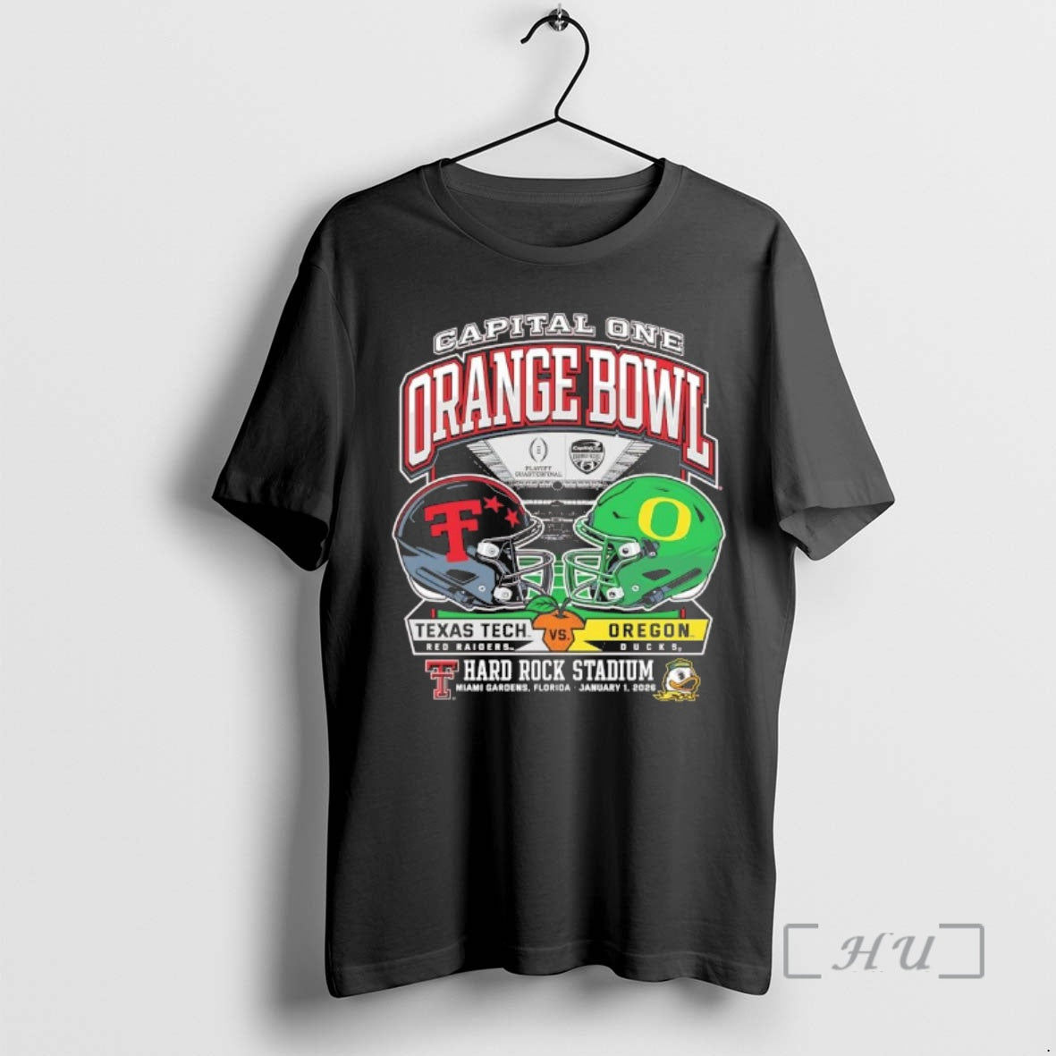 Trending Texas Tech Vs Oregon 2025 Capital One Orange Bowl Helmet Premium T Shirts Sweater