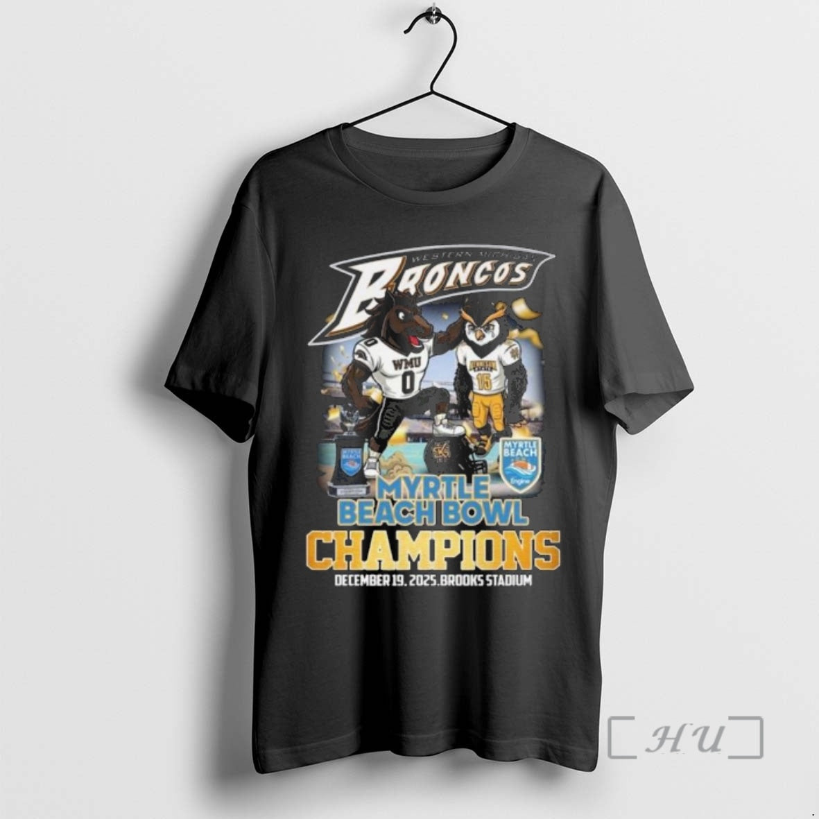Trending Western Michigan Broncos Myrtle Beach Bowl Champions 2025 Mascot Vintage Premium T Shirts Sweater