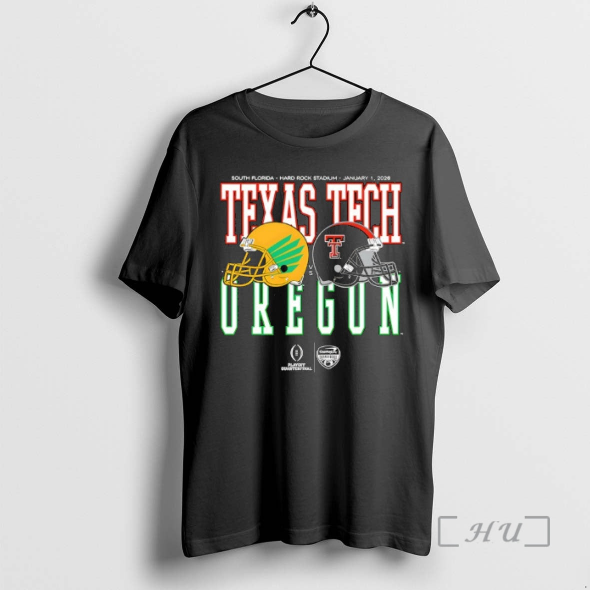 Trending Apital One Orange Bowl 2026 Oregon Vs Texas Tech Helmet Matchup Premium T Shirts