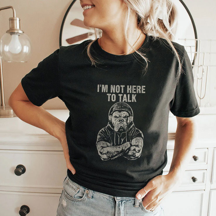 Trevor Rogers Wearing Bulldog I’m Not Here To Talk T Shirt