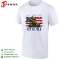 Tropic Thunder soldier 4th of July USA flag fireworks version two shirt
