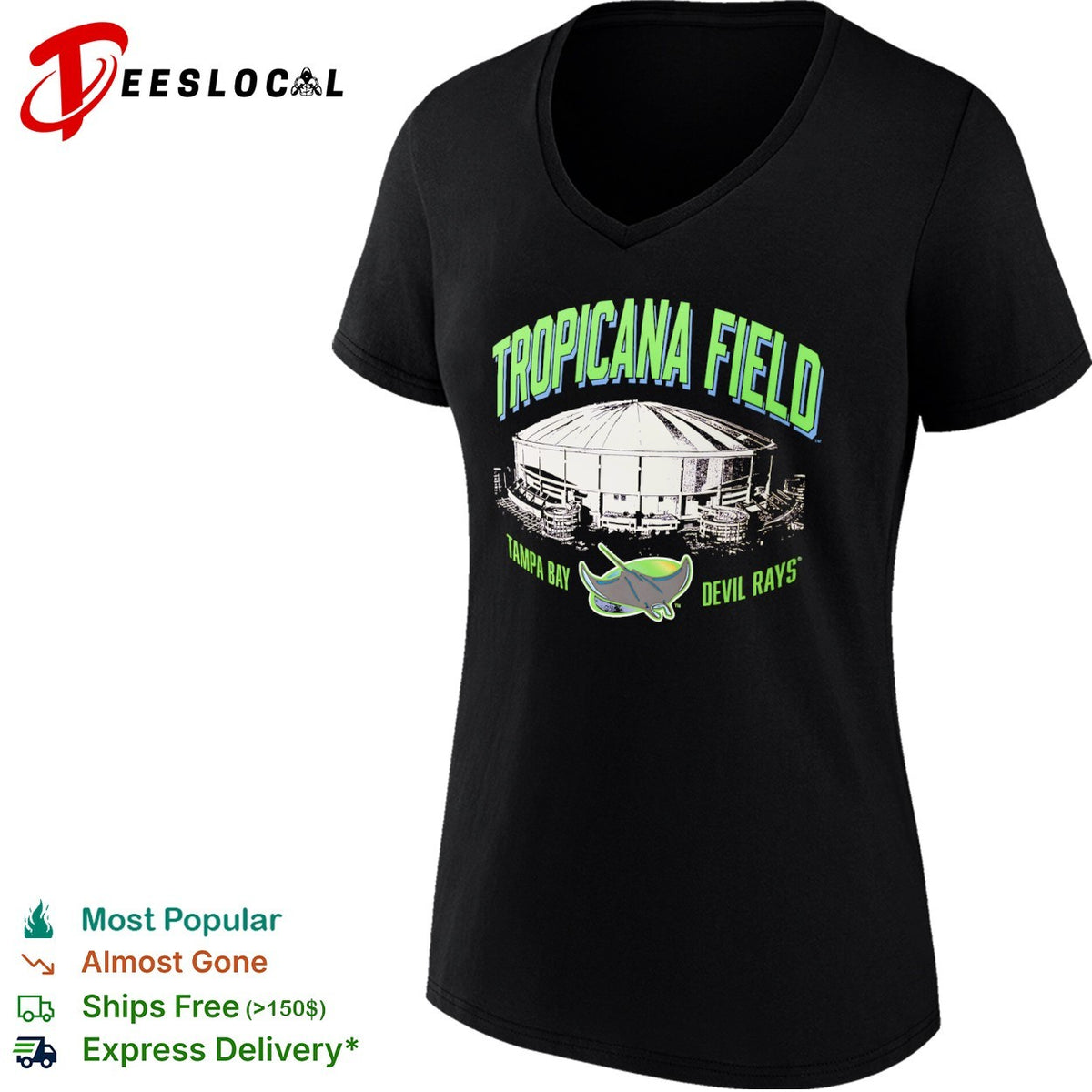 Tropicana Field Tampa Bay Devil Rays MLB Baseball Stadium Logo shirt