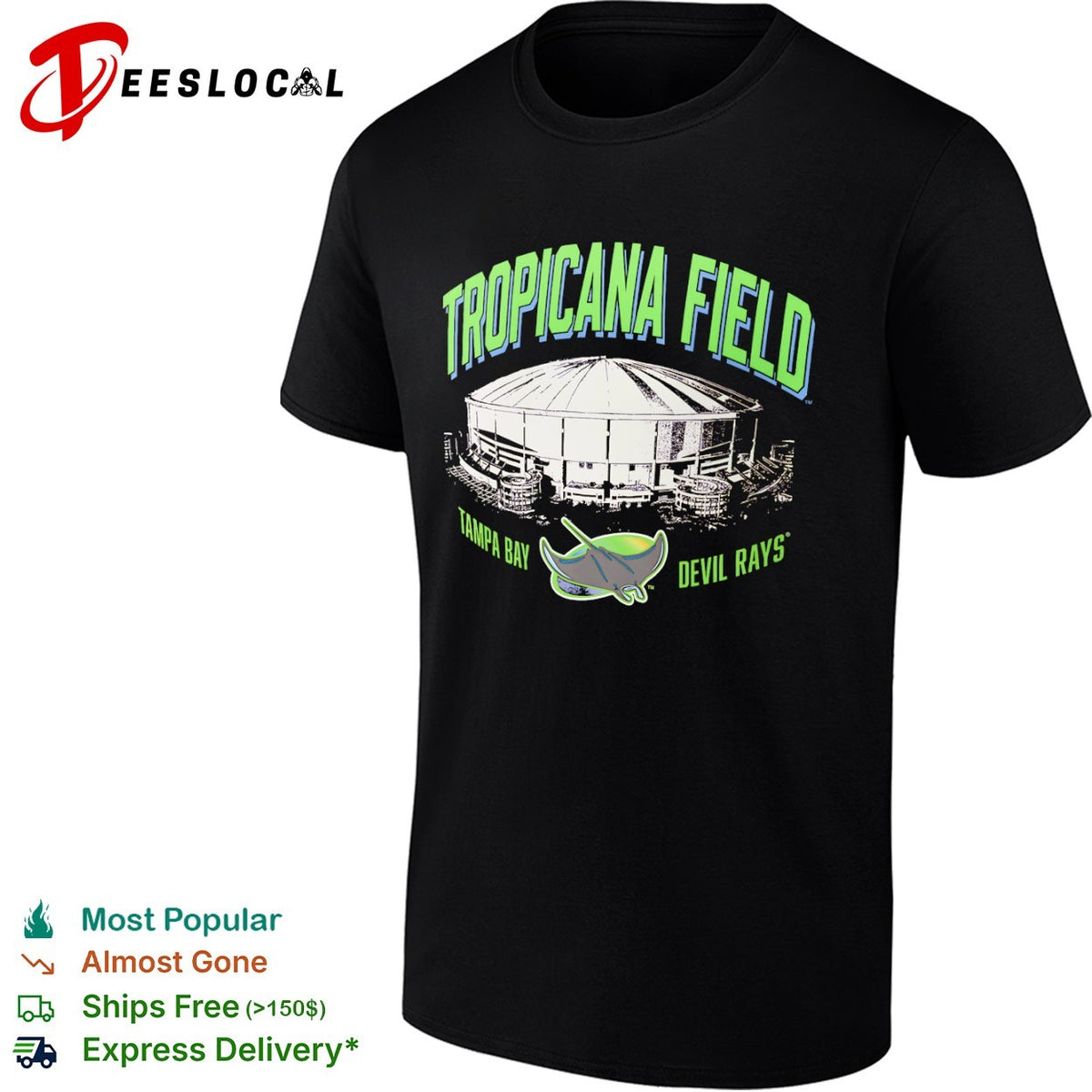 Tropicana Field Tampa Bay Devil Rays MLB Baseball Stadium Logo shirt