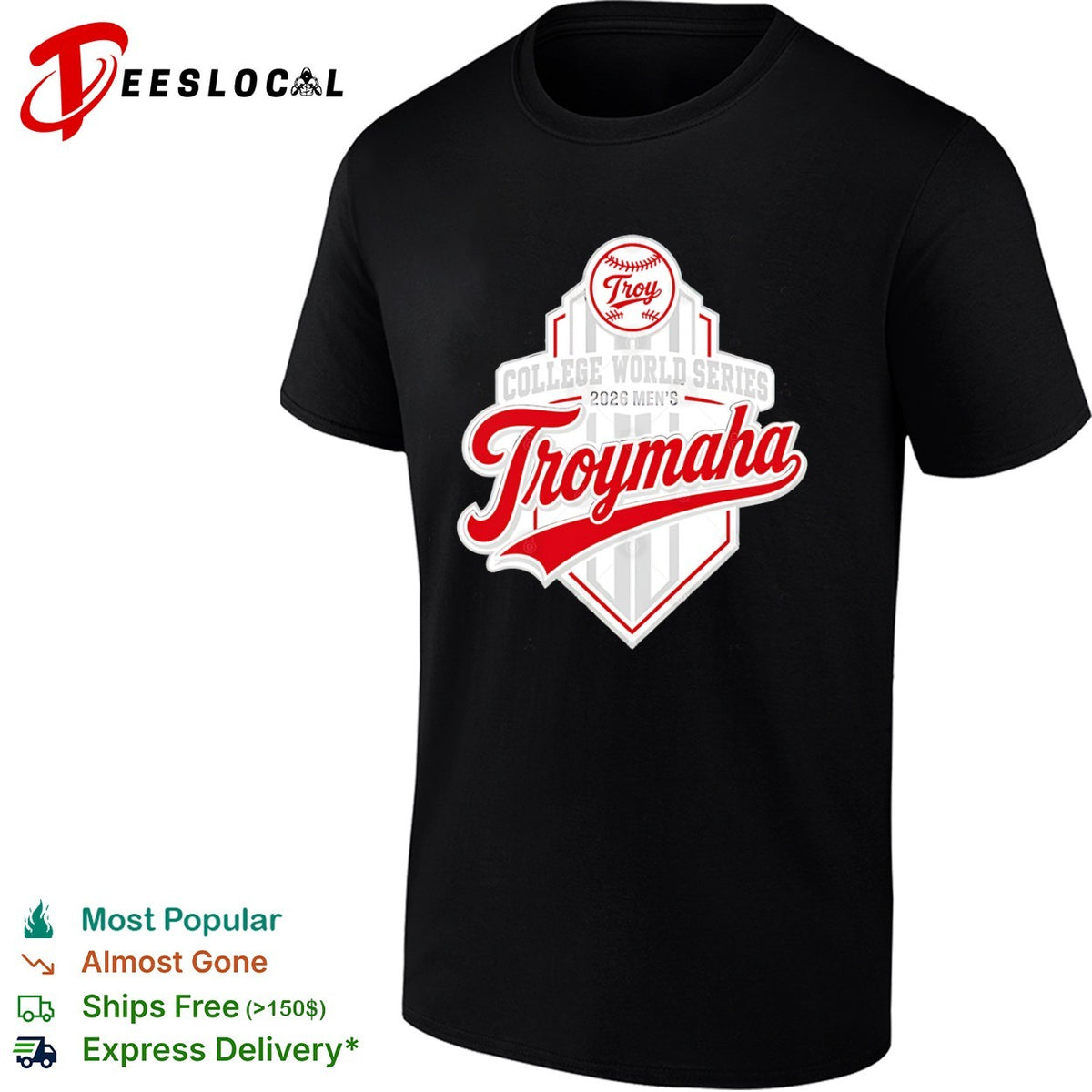 Troy College World Series 2026 Troymaha Baseball Tournament shirt