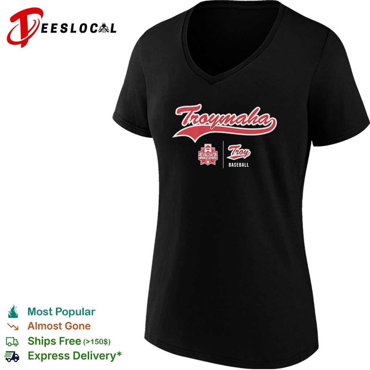 Troymaha Troy University College World Series baseball shirt